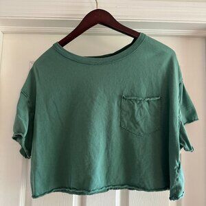 Free People Boxy "Fade Into You" Short Sleeve Tee - Teal - Medium